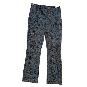 Soft Surroundings peacock printed stretchy casual pants, women's Petite-XS